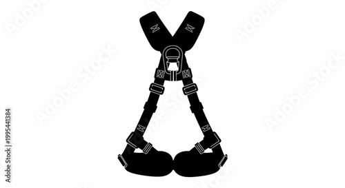 A minimalist vector graphic illustration of a climbing harness
