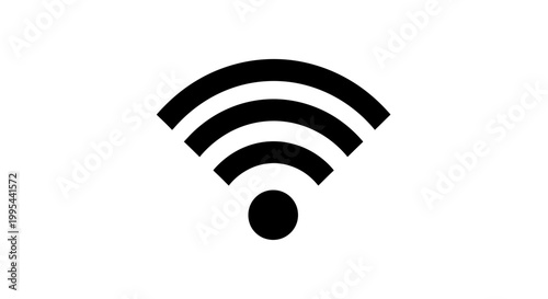 A minimalist WiFi symbol vector graphic on a white background
