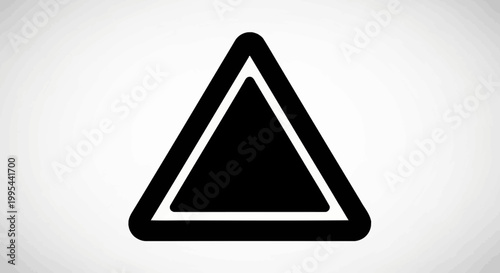A black and white triangular warning sign icon for safety alerts