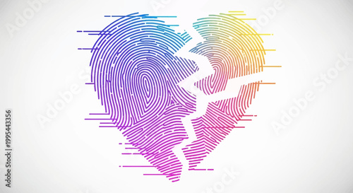 Broken Heart Fingerprint Symbolizing Lost Love, Betrayal, and Emotional Pain