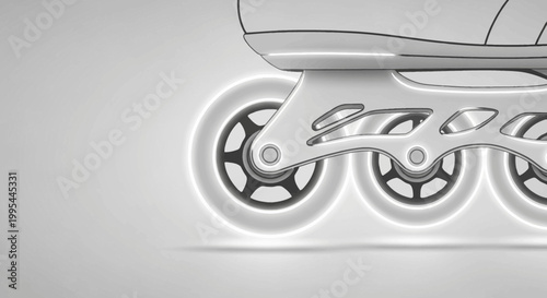 Inline Skates Wheels Close-up Sketch Style Illustration