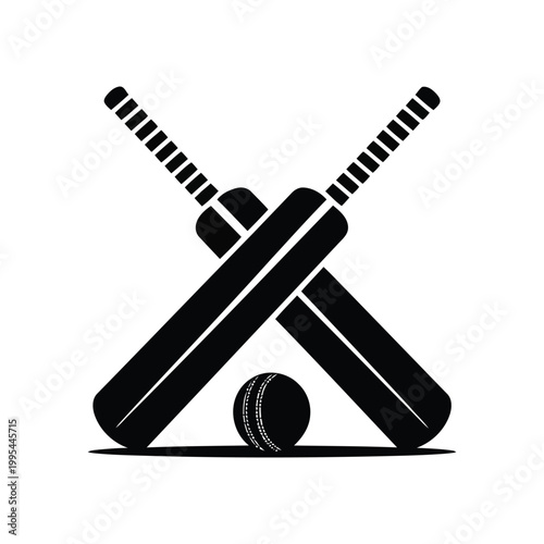 Cricket Player Silhouette Batting Sports Action Vector Illustration