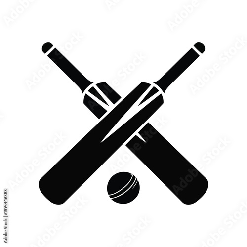 Cricket Player Silhouette Batting Sports Action Vector Illustration