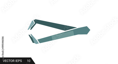 Close-up of precision tweezers, isolated on white background, tool for craft and beauty