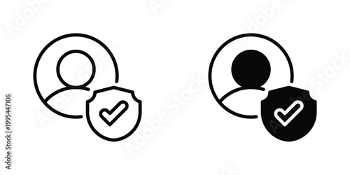 Secure User Vector Line Icon for Healthcare and Medical