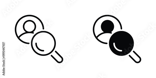Search User Vector Line Icon for UI and Web Design