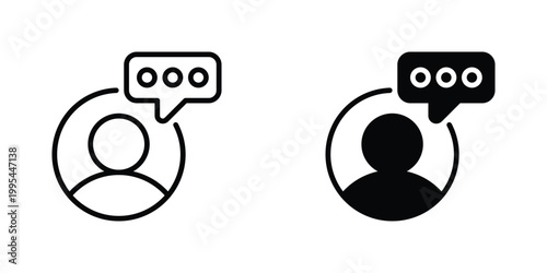 User Chat Vector Line Icon for Communication and Marketing