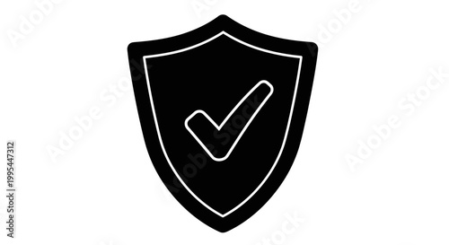 Free Download A black shield icon with a white checkmark on a clean white background - GFXLoad