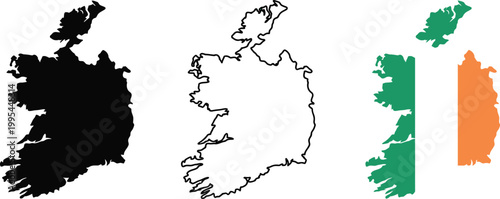 Quadro su tela Ireland map flag