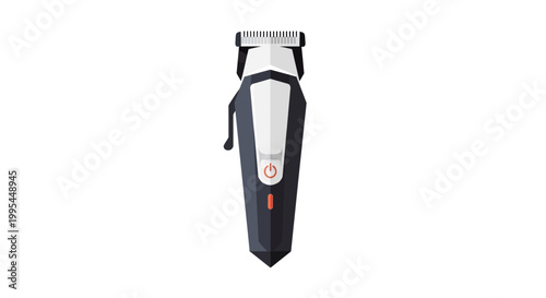 Modern Hair Clipper, Electric Grooming Tool, Barber Equipment, Isolated on White