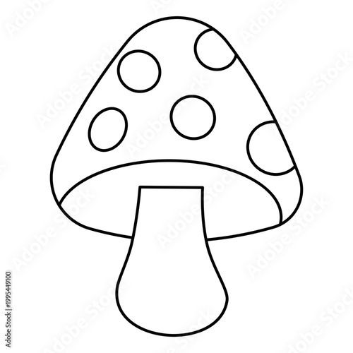Spotted Mushroom Outline Icon