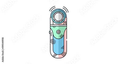 Modern Ultrasonic Skin Cleanser Device, Facial Beauty Gadget, Pink Blue Green