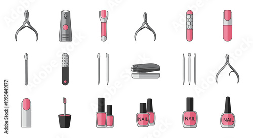 Nail Care Tools and Polish Collection - Manicure Pedicure Beauty Set