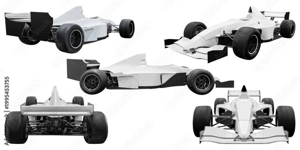 Fototapeta premium Collection set open wheel car