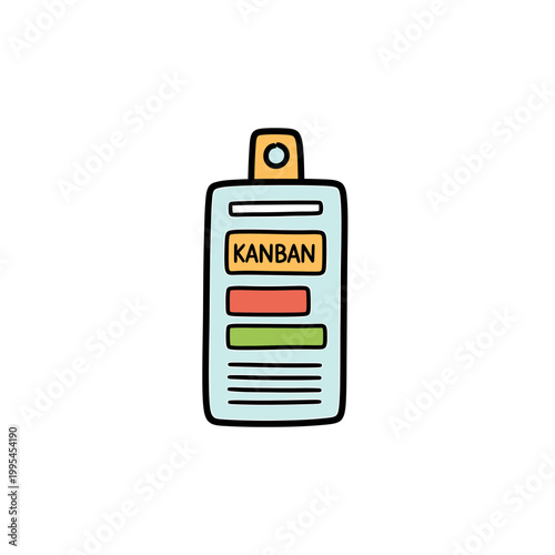 Kanban Task Card Vector for Agile Project Management