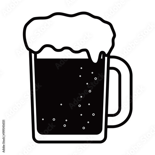 泡が立つビールジョッキのイラスト