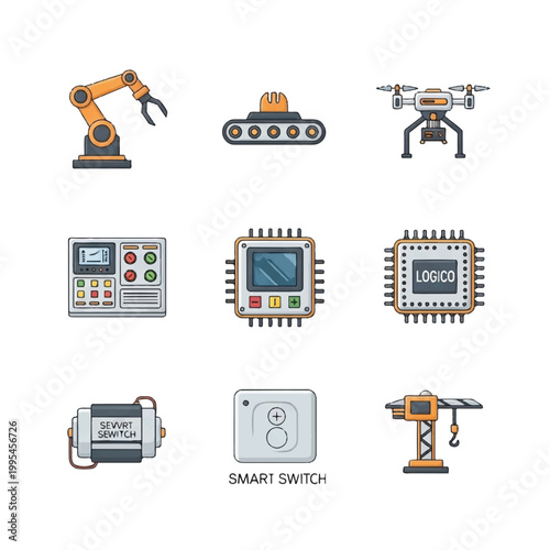Industrial robotic arm and technology.