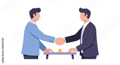Businessmen Shaking Hands During Formal Meeting