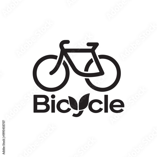Sustainable Cycling Concept Logo with Infinity Loop Symbol and Eco-Friendly Green Leaves.