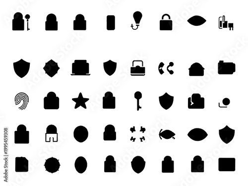 Food Restaurant 20 Icon Set Flat Outline Black