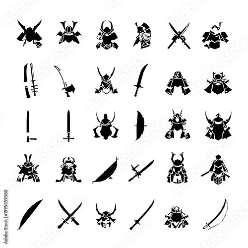 Japanese Nature Four Seasons 20 Icon Set Outline