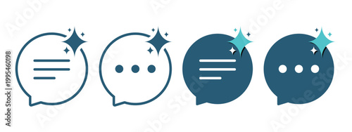 AI Chat Assistant Icon. Smart Chatbot Symbol. Vector Illustration