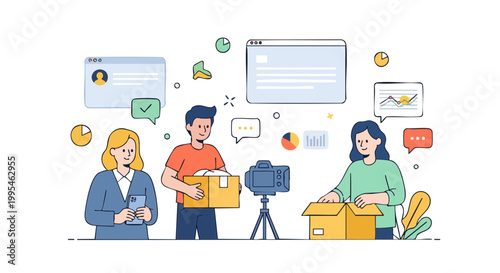 Team Managing E-commerce Store and Social Media Content