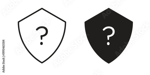 Cuadro en lienzo Shield interrogation icon collection on white background