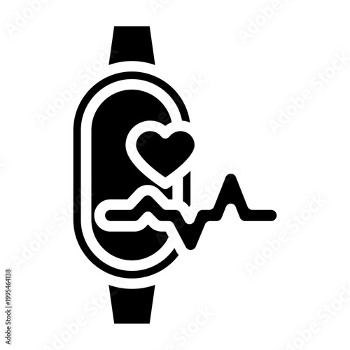 Fitness Tracker Vector Glyph Icon Design