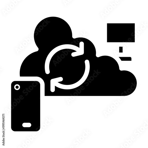 Device Sync Vector Glyph Icon Design