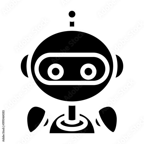 AI Assist Vector Glyph Icon Design