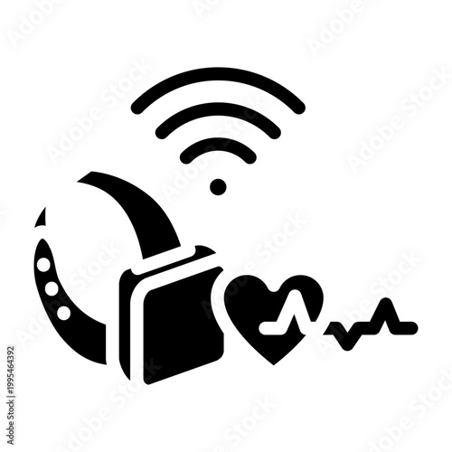 Health Tracker Ring Vector Glyph Icon Design