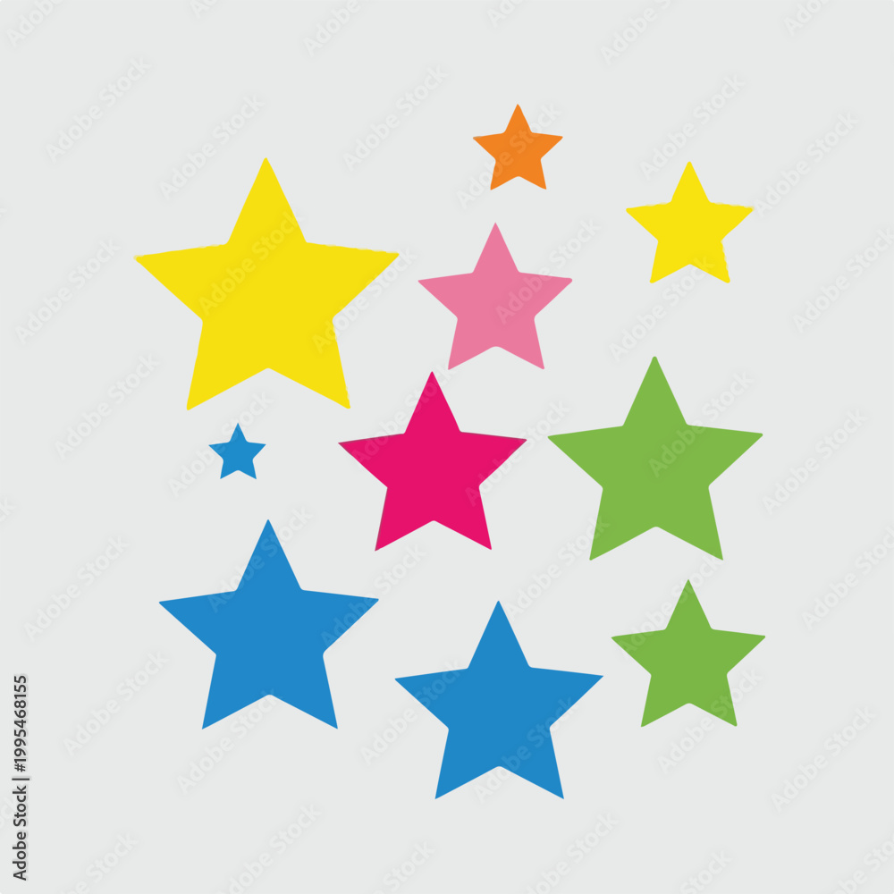 Fototapeta premium Colorful stars on gray background