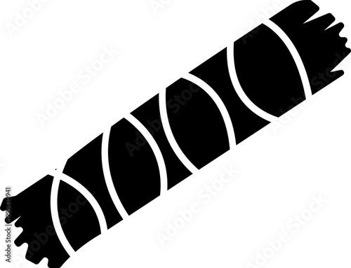 Sage smudge stick icon, bundle tied with string, showcasing natural elements and earthy tones in a serene setting, ritual elements for spiritual, used for web page mobile icons silhouettes designs