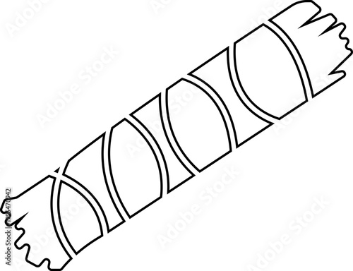 Sage smudge stick icon, bundle tied with string, showcasing natural elements and earthy tones in a serene setting, ritual elements for spiritual, used for web page mobile icons silhouettes designs