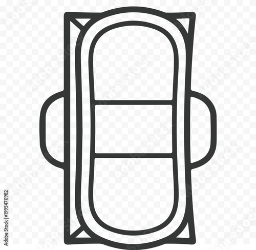 A minimalist vector illustration of a race track loop viewed from the top.