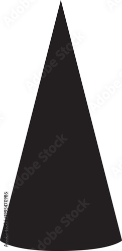 Bild auf Leinwand Black cone, geometric shape, vector icon, minimalist design, solid black