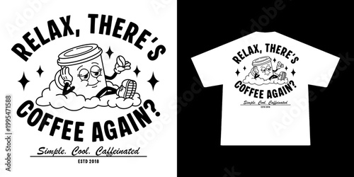 cartoon character of coffee Graphic Design for T shirt Street Wear and Urban Style