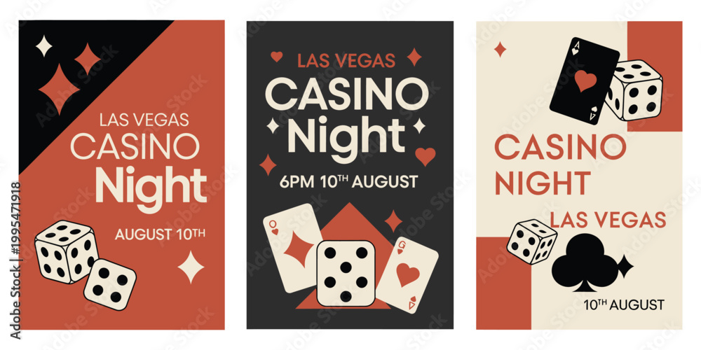 Ταπετσαρία Casino Cinematic Poster in Red and Black, Luxury Royale Elegant Theme, High Soci