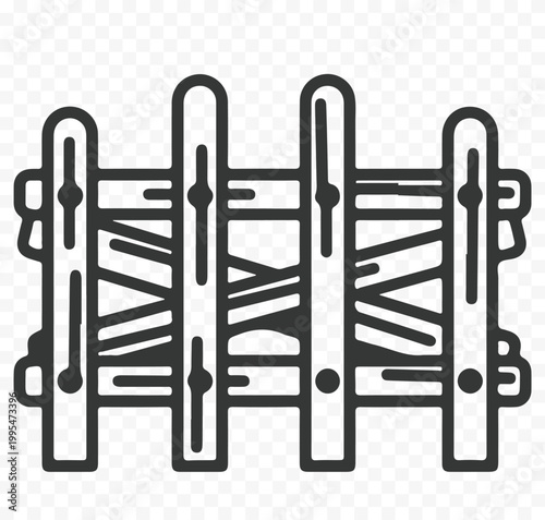 Minimalist line art of a film strip showing sprocket holes and central divider lines.