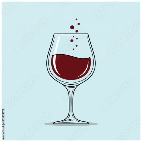 Red wine in a glass.