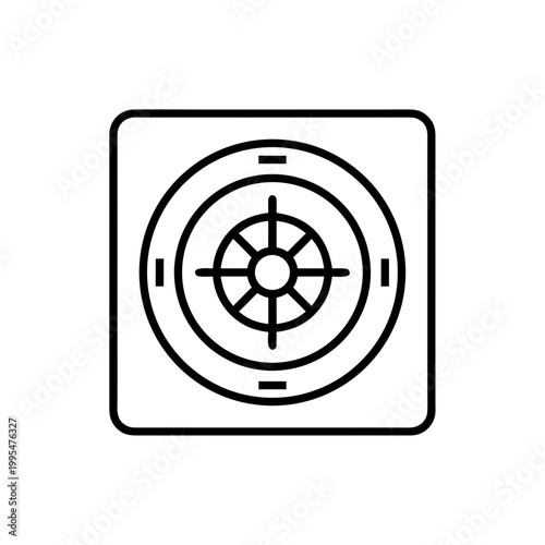 Bank Vault Line Art Icon Vector