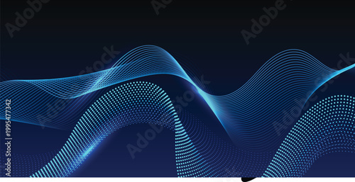 abstract dynamic, wave - flow mesh. Illustration futuristic, network technology background. Design for banner, wallpaper. Futuristic, digital datum network and science concept