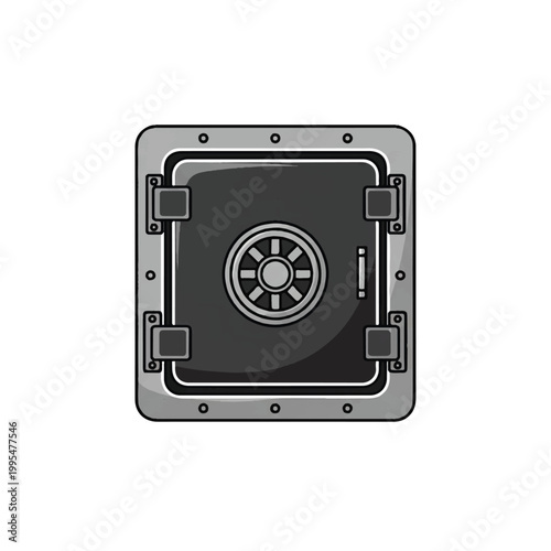 Secure Metal Safe with Combination Lock and Hinges.