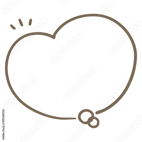 手描きのシンプルなハート型のスピーチバブル｜漫画・会話用吹き出し素材