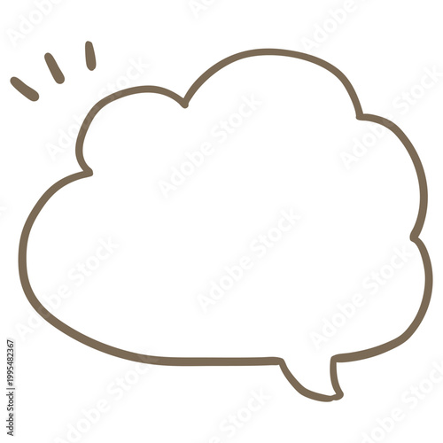 注目マークがついた雲がたの手描きスピーチバブル｜漫画・会話用吹き出し素材