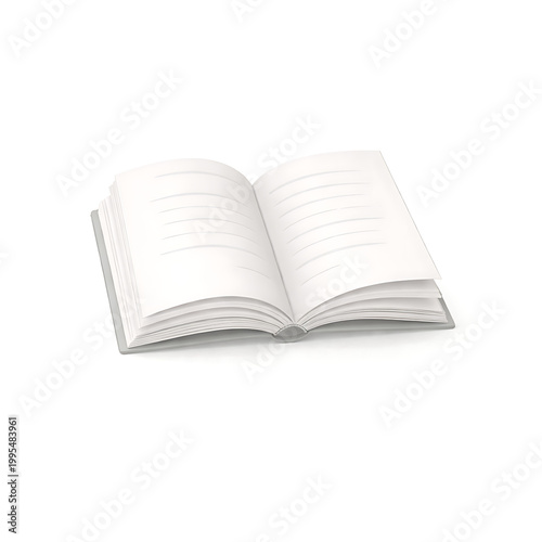 An open book with blank pages