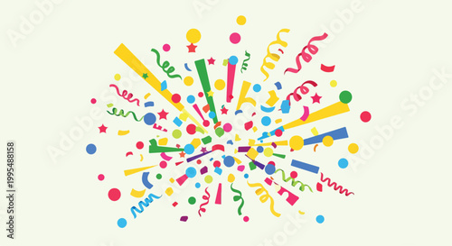 Bilde på lerret A colorful explosion of confetti and party decorations