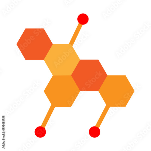 Chemical Bonds Vector Flat Icon Design