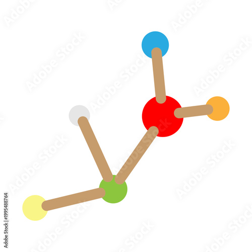 Molecule Structure Vector Flat Icon Design